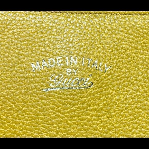 Gucci Authentic Mustard Pebbled Leather Large Swing Shopper Tote Bag - Picture 6 of 15
